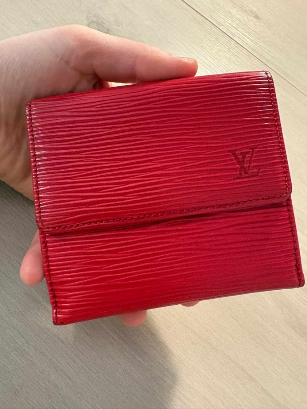 Louis Vuitton Red Epi Leather Compact Wallet